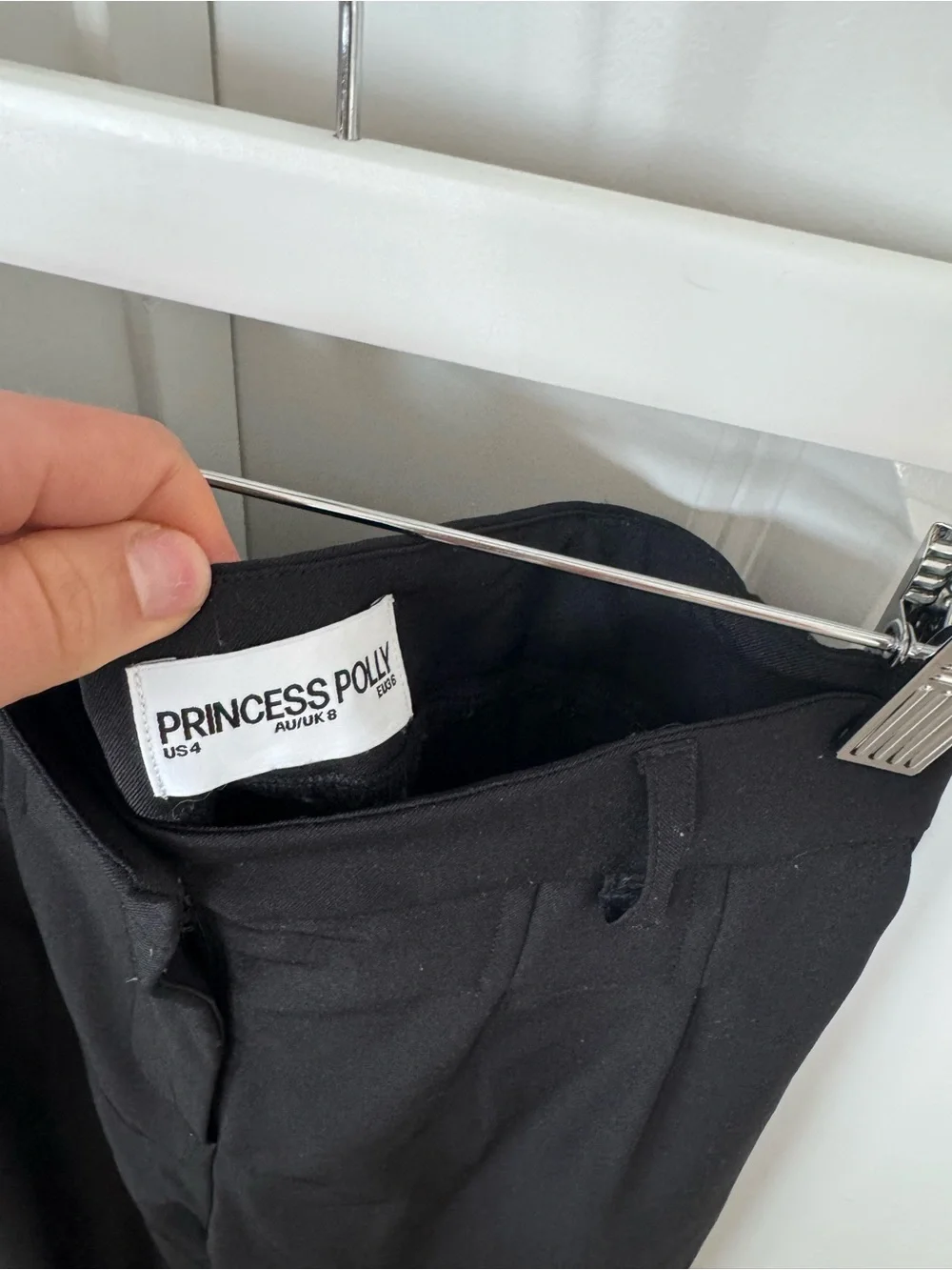 Princess Polly Black Wide-Leg Pleated Dress Pants